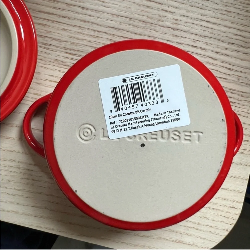 NEW LE CREUSET Red Stoneware Mini Cocotte